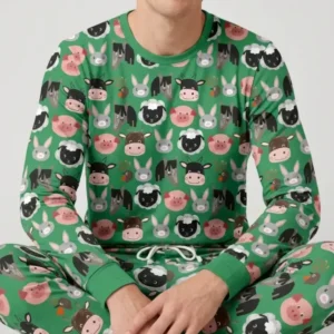 Farm Friends Family Matching Bamboo Men's Pajama Set