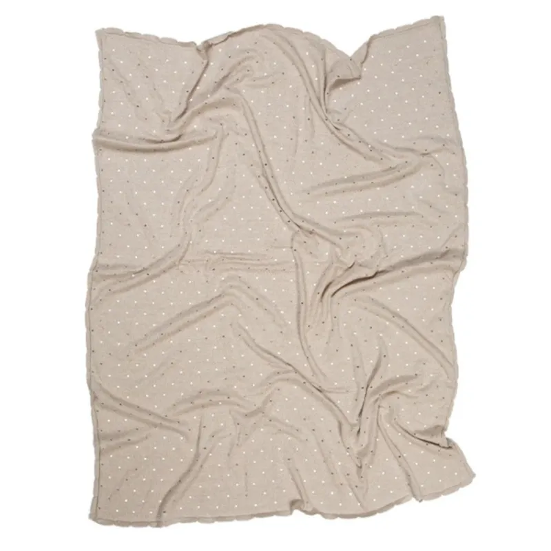 LORENA CANALS - Couverture Bébé Tricot Biscuit Dune Blanc