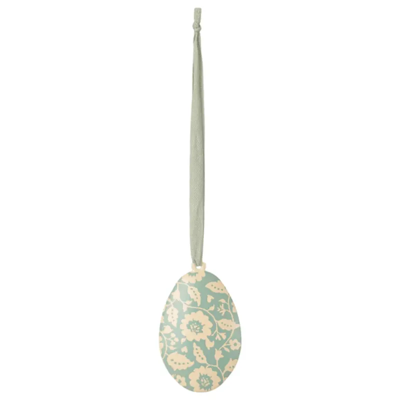 MAILEG - Ornement Oeuf De Pâques, Fleurs - Menthe