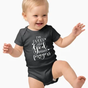 I'm Proof That God Answers Prayers Christian IVF Miracle Baby Bamboo Bodysuit