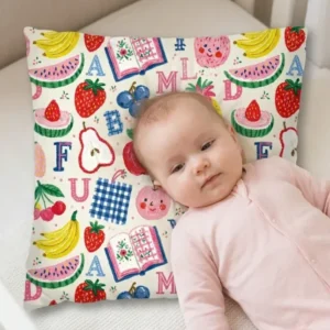 Back To School Fruit Alphabet Bamboo Pillow Case