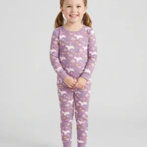 Purple Unicorns Bamboo Two Piece Pajama Set