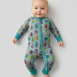 Colorful Beetle Bugs Vintage Blue Bamboo Convertible Zippy