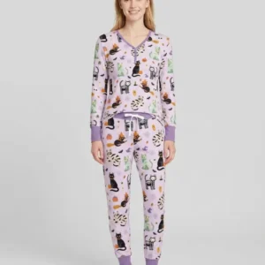 Spooky Cat Squad Bamboo Women Pajama Set