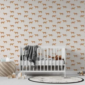 MUNKS & ME - Papier Peint Chambre Enfant à Motif Répété - Goldies Cheetah - Rose