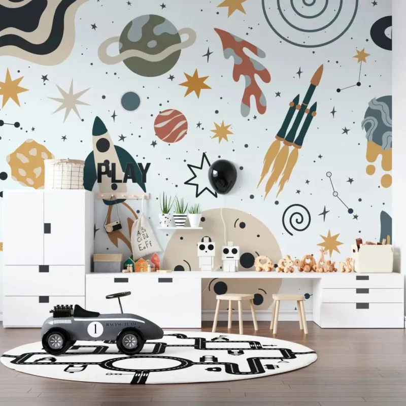 MUNKS & ME - Papier Peint Chambre Enfant Vers La Lune