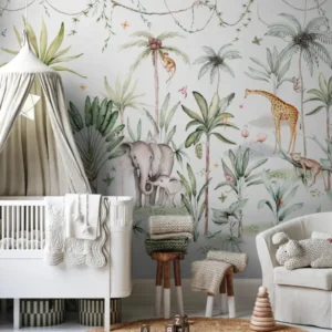 MUNKS & ME - Papier Peint Panoramique Pour Enfants - Safari Wonderland