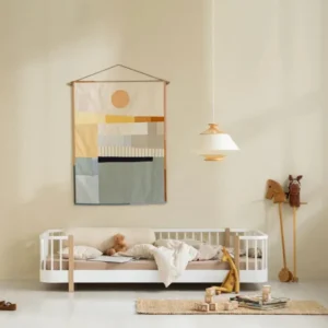 OLIVER FURNITURE - Lit Au Sol Oliver Furniture Original, 90x200 Cm, Blanc/chêne