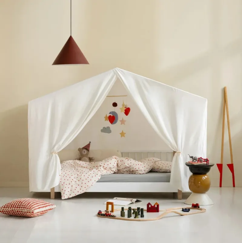 OLIVER FURNITURE - Lit Cabane Oliver Furniture Original, 90x200 Cm, Blanc/chêne
