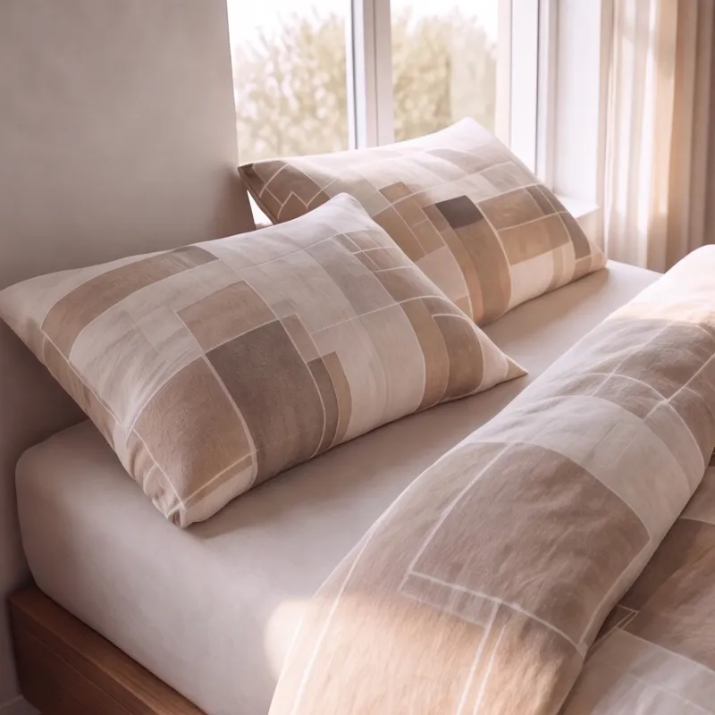 Parure en polycoton renforcé avec housse de couette et taies d’oreiller, confortable et durable