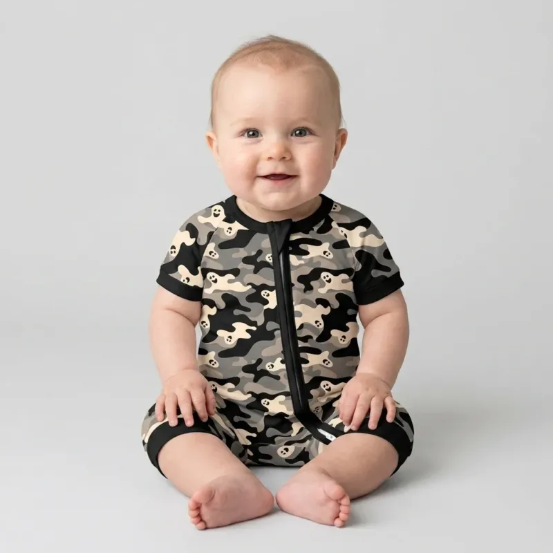 Camo Halloween Ghost Bamboo Shorty Zippy