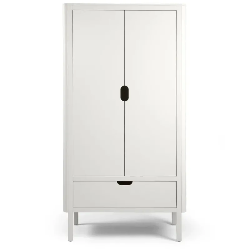 SEBRA - Armoire Sebra, Double Porte, Blanc Classique