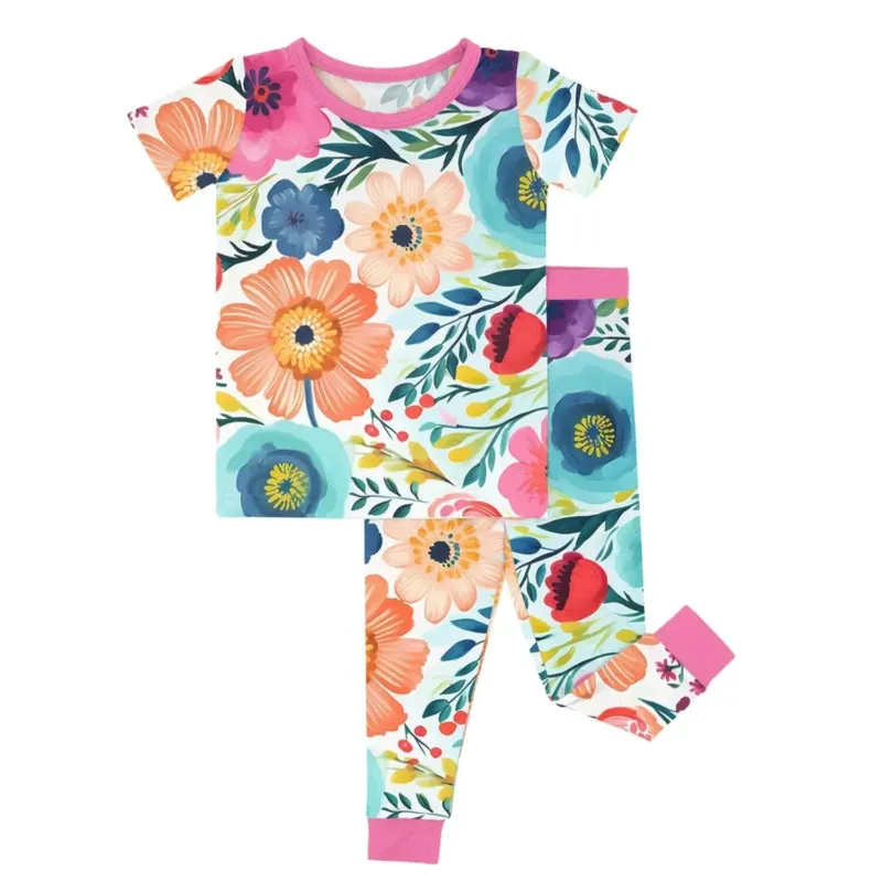 Secret Garden Two Piece Short Sleeve Pajama Set , Secret Garden Two Piece Short Sleeve Pajama Set - 12-18M