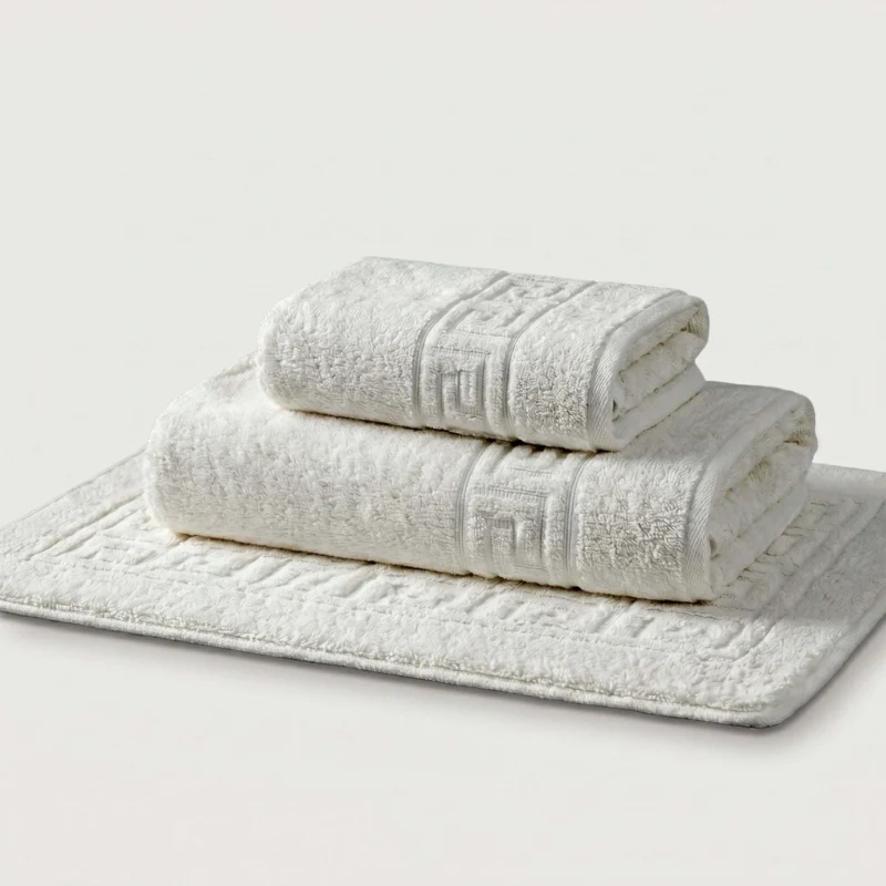 Serviettes de bain 100 % Coton en Blanc Neige – - MaisonTextile