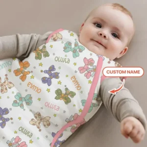 Custom Name Balloon Dog Bamboo Sleep Bag