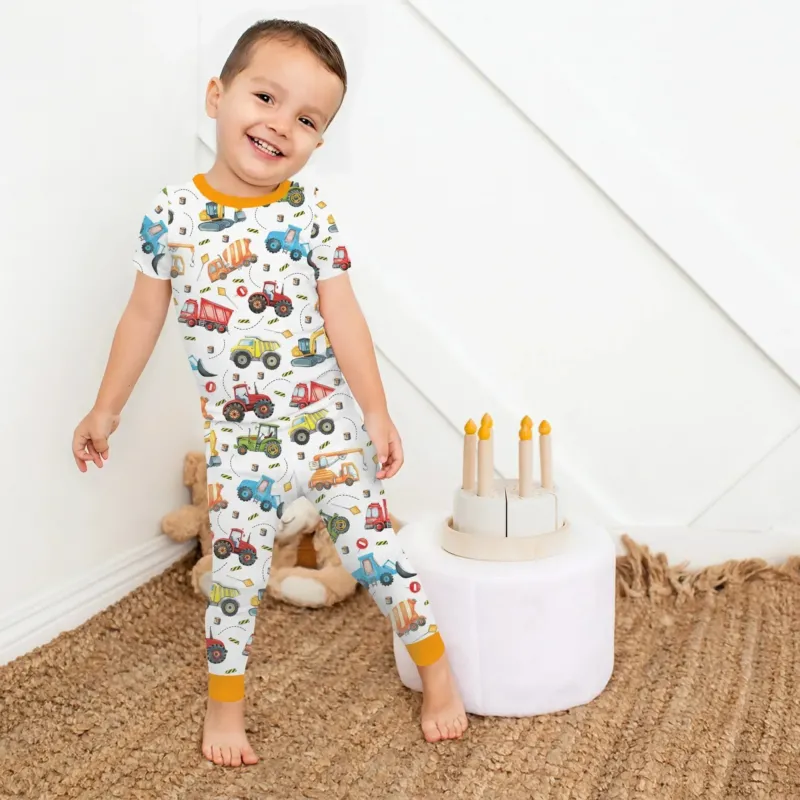 Tiny Builders Two Piece Short Sleeve Pajama Set , Tiny Builders Two Piece Short Sleeve Pajama Set - 12-18M