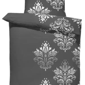 One Home Biber Bettwäsche 135x200 cm Ornamente Barock Winter Weich Warm Baumwolle