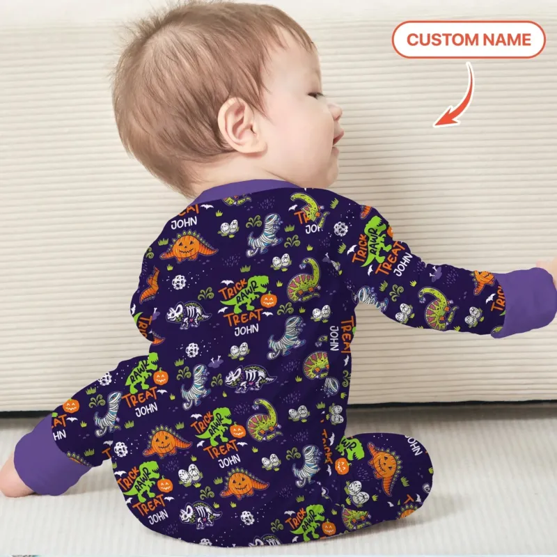 Trick Rawr Treat Custom Name Convertible Zippy , Trick Rawr Treat Custom Name Convertible Zippy - 0-3M
