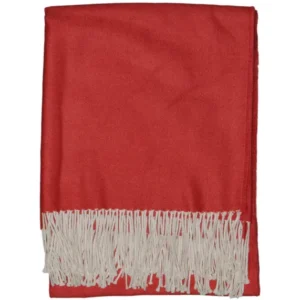 Leichte Alpaka Tagesdecke Runa - Reine Alpakawolle in Rot - 175x135 cm