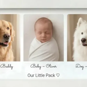 Baby & Dog Memory Picture Frame